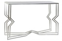 DECO MB-163301 CONSOLE TABLE METAL GLASS 120X40X80 SILVER