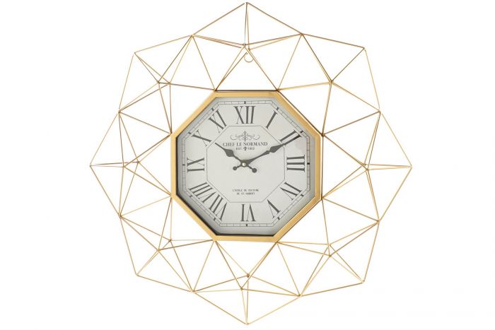DECO RE-163360  HORLOGE MURALE METAL GLASS 60X8X60 GOLDEN