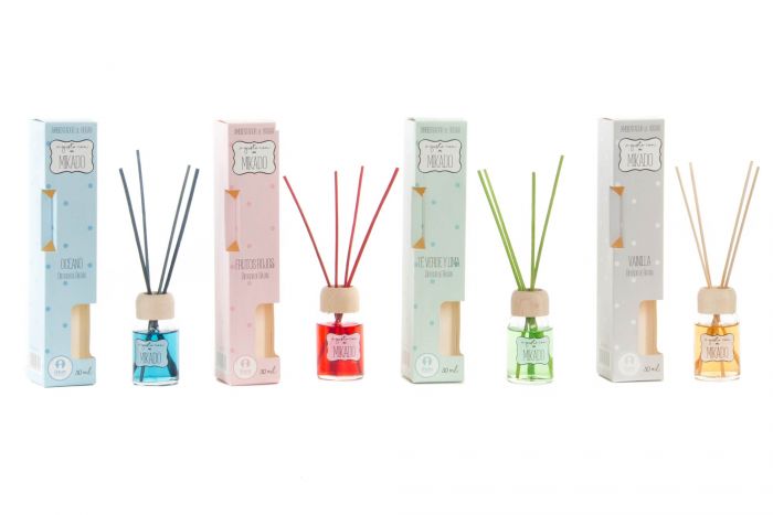 DECO DA-142397  FRAGANCE DIFFUSER GLASS 4X4X20 30ML MIKADO 4 MOD.