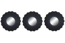 DECO ES-165934 MIROIR SET 3 PP GLASS 25X2X25 25 MATTE BLACK
