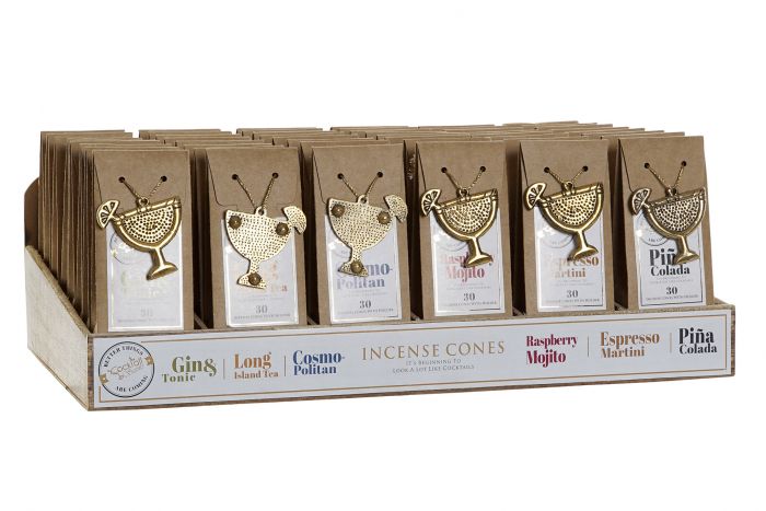 DECO IN-175154  INCENSE CONE SET 30 FRAGANCE METAL 6X3X18 6 MOD.