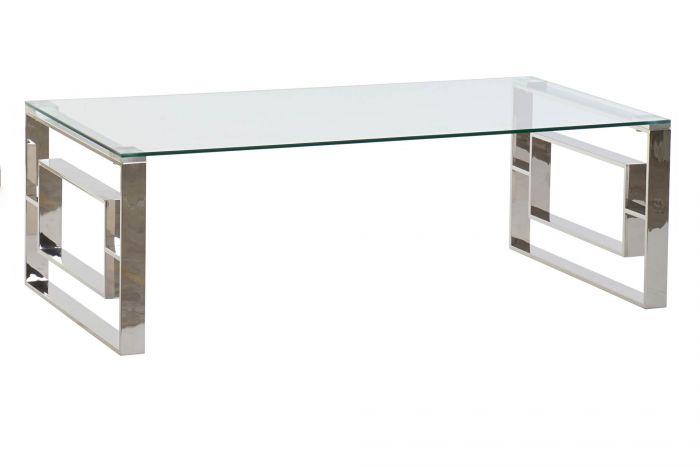 DECO MB-159778  TABLE A CAFE STEEL GLASS 120X60X40 CHROMED