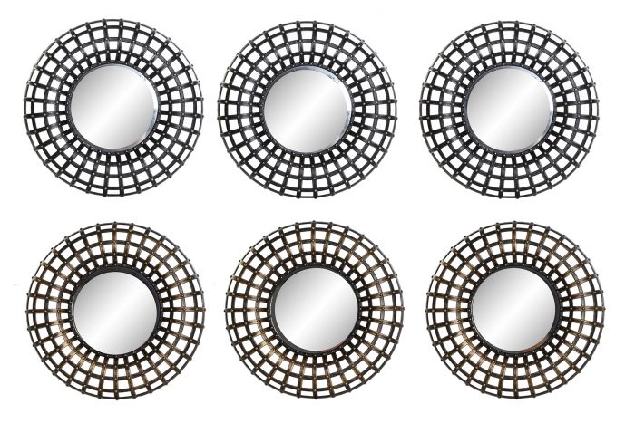 DECO ES-176311 MIROIR SET 3 PP MIROIR 25,5X2,5X25,5 AGED 2 MOD.