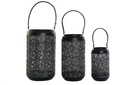 DECO PV-175364 BOUGIE HOLDER SET 3 METAL ROPE 23X42 DARK GRAY