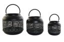 DECO PV-175365 BOUGIE HOLDER SET 3 METAL 24X25 DARK GRAY