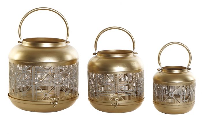 DECO PV-175366 BOUGIE HOLDER SET 3 METAL 24X25 GOLDEN