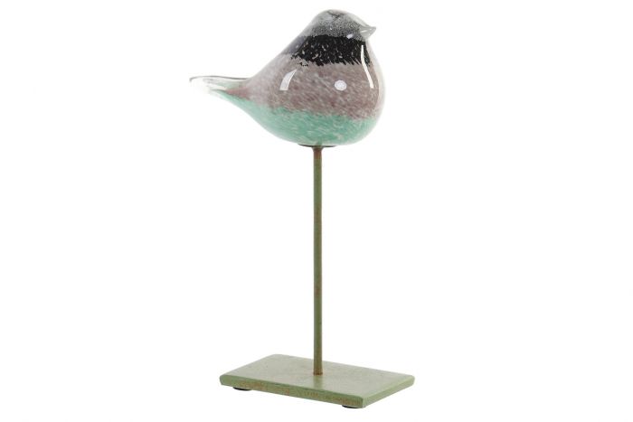 DECO FD-164638 FIGURE VERRE METAL 13X8X25 OISEAU