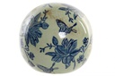 DECO LD-180496 BOULE DÉCO FAÏENCE 12X12X11 PAPILLON BLEU