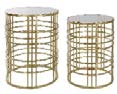 DECO MB-178308 TABLE AUXILIAIRE SET 2 MÉTAL VERRE 49X49X51 FUMÉ