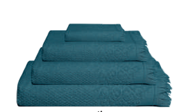 LL TL SERVIETTE JASMINE 100x150 BLEU PETROLE 100% COTON