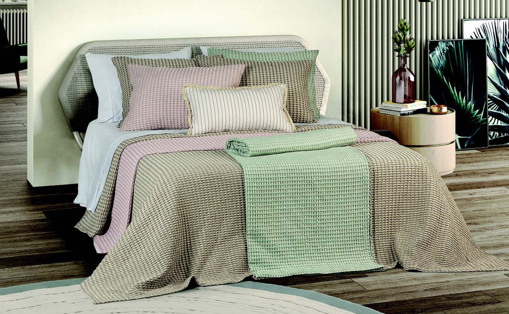 LL TL COUVRE LIT EUCALIPTO 280x270cm LINHO 2T 50x70cm 100% COTON