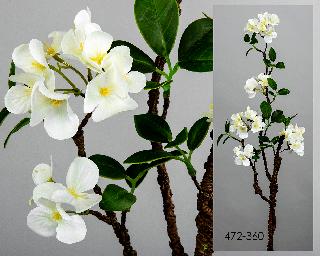 DECO 472-360 BRANCHE FLEURES BLANC 80 CMS