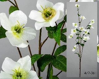 DECO 472-361 FLEUR HELLEBORUS BLANC 112CMS