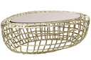 DECO MB-161922 TABLE CAFÉ MÉTAL VERRE 107X61X38 DORÉ