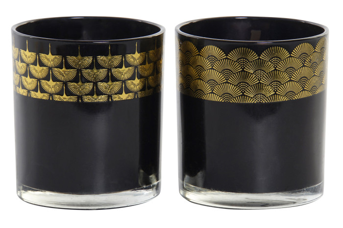 DECO VE-171409 BOUGIE VERRE CIRE 8X8X9 2 MOD.