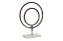 DECO DH-157132 DECORATION ALUMINIUM MARBRE 33X10X44 CERCLE ARGENTE