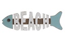 DECO LM-159666 DECOATION MURALE MDF 51,5X3X16 POISSON BLEU