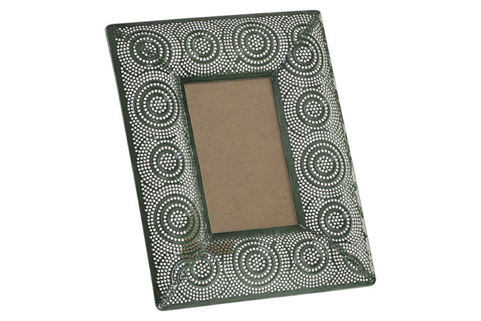 DECO LD-143961 TABLEAU METAL GLASS 10X15 27X27X2 DARK GREEN
