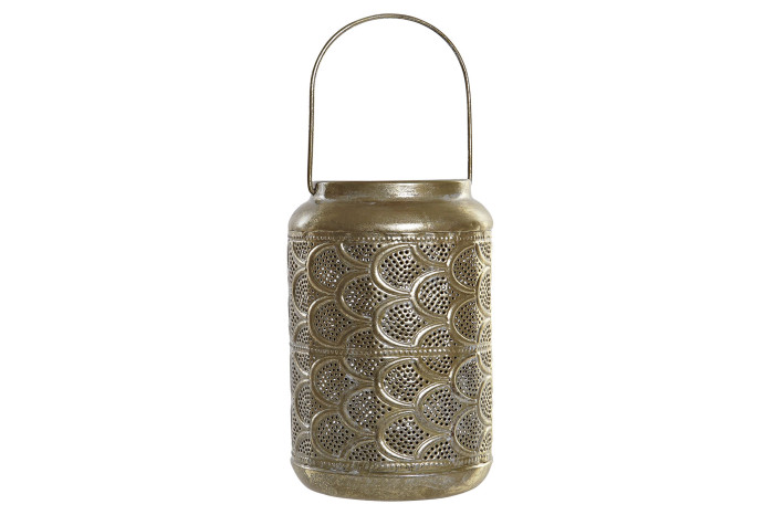 DECO LD-181507 BOUGEOIR MÉTAL 15X15X23 PORTÉ DORÉ