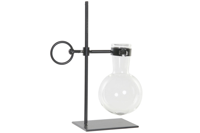 DECO LD-183405 VASE FER VERRE 17X8X22,5 NOIR