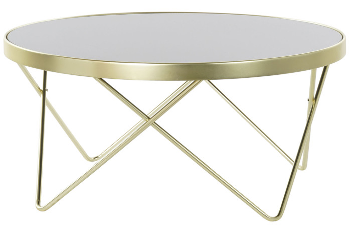 DECO MB-183508 TABLE AUXILIAIRE ACIER VERRE 82X82X40 5 MM, MARBRE