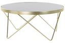 DECO MB-183508 TABLE AUXILIAIRE ACIER VERRE 82X82X40 5 MM, MARBRE