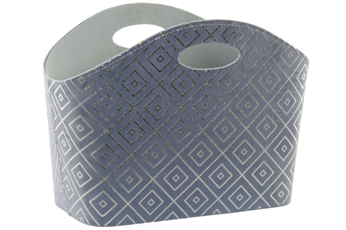 DECO DC-162566 PORTE-REVUES POLYESTER CARTON 40X30X30 LOSANGES