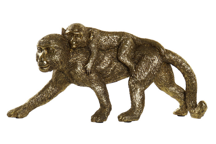 DECO RF-181316 FIGURE RÉSINE 26X6X12 SINGES DORÉ