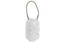 DECO PV-186126 BOUGEOIR MÉTAL CORDE 21X21X31 BLANC