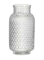 DECO VASE PEMBROKE H270X140MM CRS TRSP