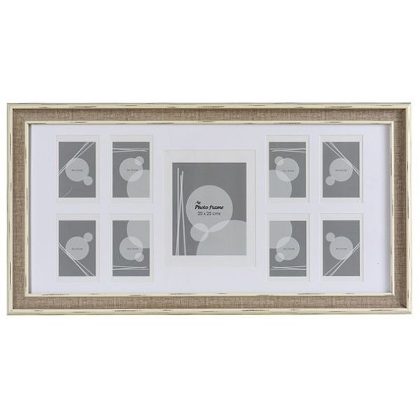 DECO 52420 CADRE PHOTO MULTIPLE 9 FOT BOIS GRIS