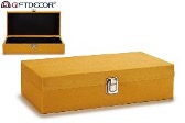 DECO 84933 BOITE BOIS RECT VELOUR MOUTARDE