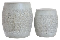 DECO LD-150761 TABLE AUXILIAIRE SET 2 METAL 40X40X42 DECAPAGE
