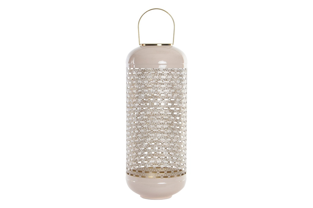 DECO PV-152208 BOUGEOIR ALUMINIUM 24X24X60 LAQUÉ VIEUX ROSE