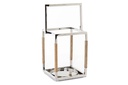 DECO PV-157019 PORTE BOUGIE  STEEL GLASS 23X21X26 CHROMED SILVER