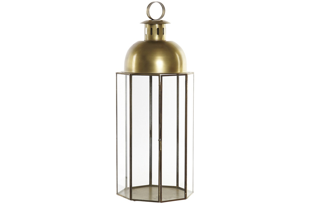 DECO FA-161951LANTERNE MÉTAL VERRE 25X25X69 25 DORÉ