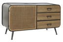 DECO MB-171202 COMMODE MÉTAL SAPIN 118X47X68 6 CALANDRE NOIR