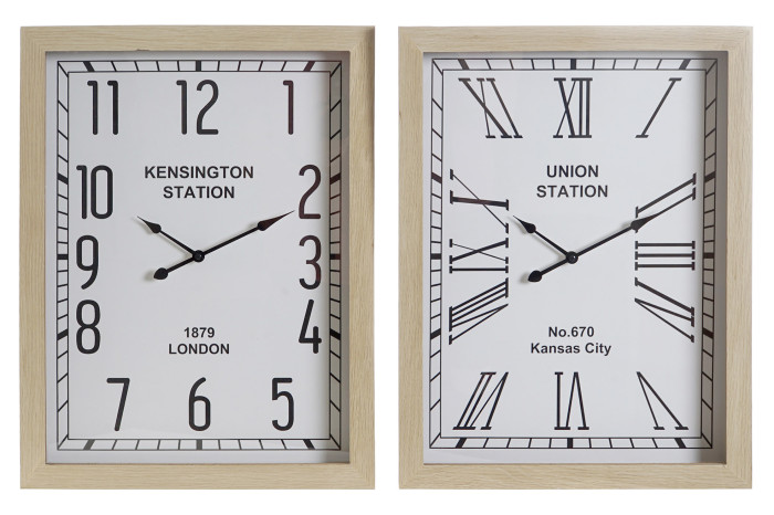 DECO RE-176033 WALL CLOCK MDF GLASS 42X6X55 2 MOD.