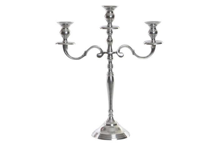 DECO AL-152047 CHANDELIER ALUMINIUM 34X12X41 3 BOUGIES CHROME