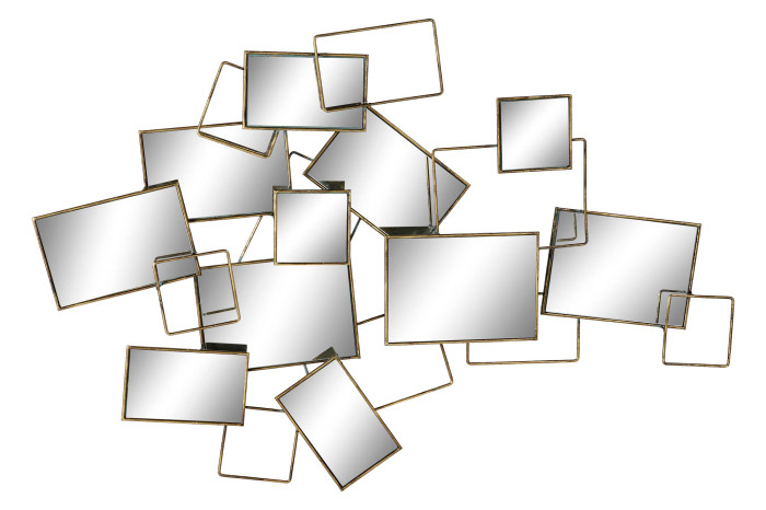 DECO ES-182290 MIROIR METAL 95X6X63 CARRAS DORÉ