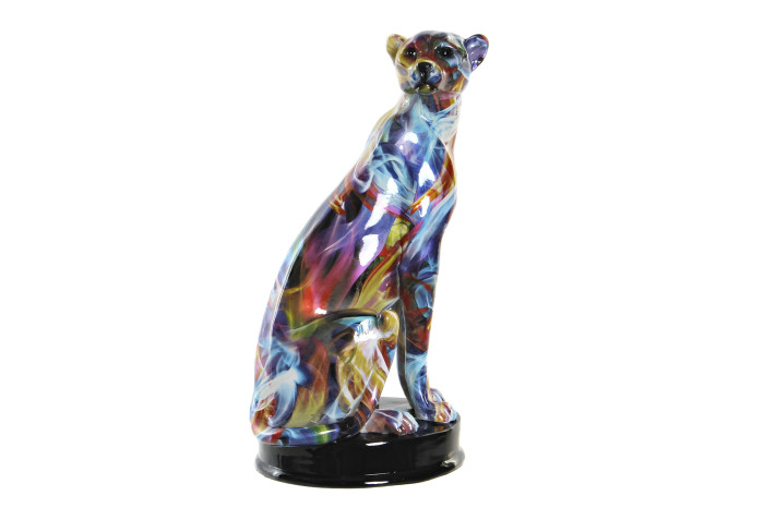 DECO RF-181560 FIGURE RÉSINE 25X20X42 GRAFFITI LEOPARD