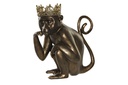 DECO RF-181557 FIGURE RÉSINE 36X21X39 COURONNE DE SINGE DORÉ