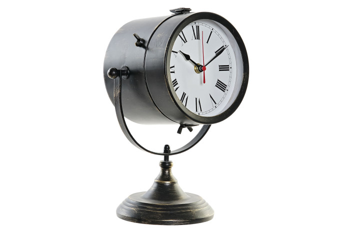 DECO RE-180350 HORLOGE POSER FER VERRE 18X13,5X28 PORTÉ NOIR