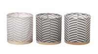 DECO 731369 T/LT HLD CHEVRON 75X70MM PAPER GRY A/3 WOOD/PAPER/LEATHER
