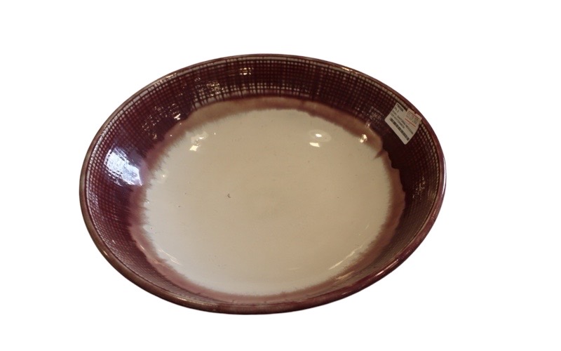 DECO BOWL SANTORINI H80*300MM CER WHT/DAMSON