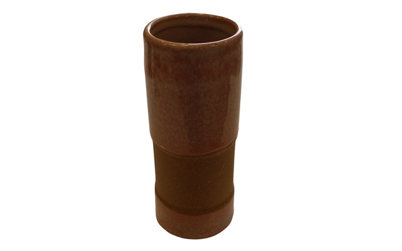 DECO 800724 VASE LULU H170*70MM CERM BLUSH SAND