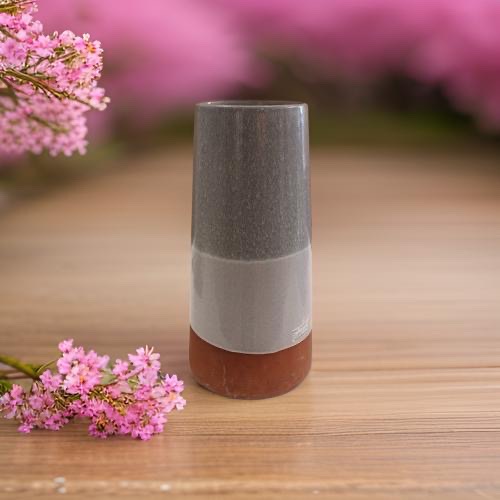 DECO 800539 VASE CHIMNEY H 410*205 MM CER GRY/WHT/TC