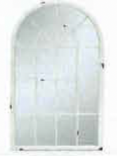 DECO 1401792 MIROIR METAL PETITS CARREAUX ROND HAUT BLANC 64X103CM