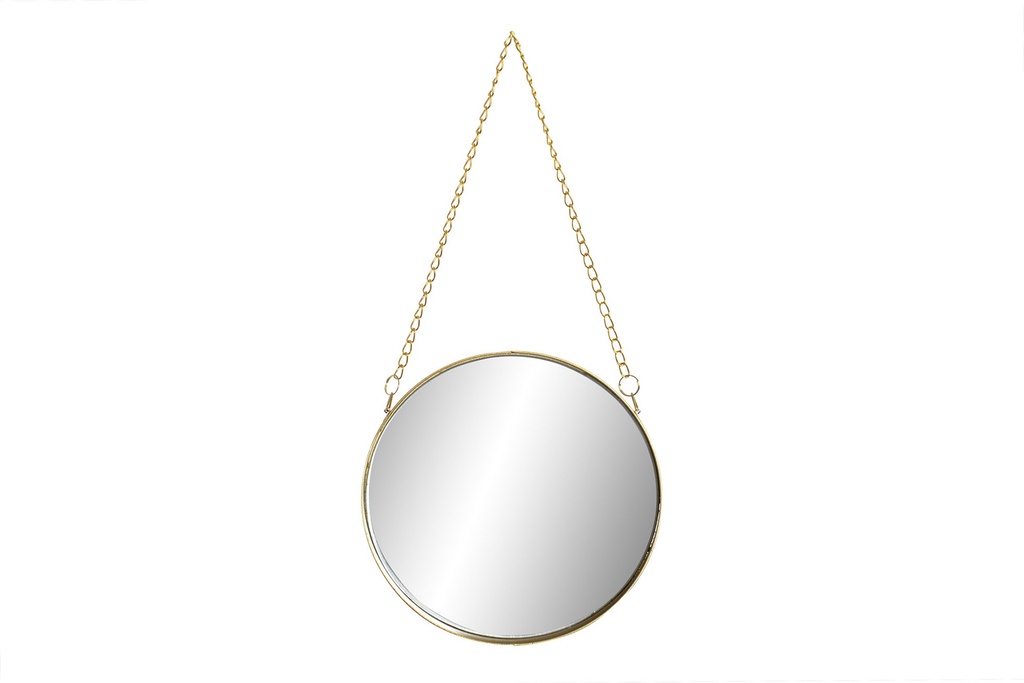 DECO ES-153542 MIROIR METAL VERRE 20X3X40 CHAIN GOLDEN