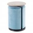 DECO 105982 ENS TABLE-POUF BLEU BOIS / TISSYU 39 X 39 X 54 CM